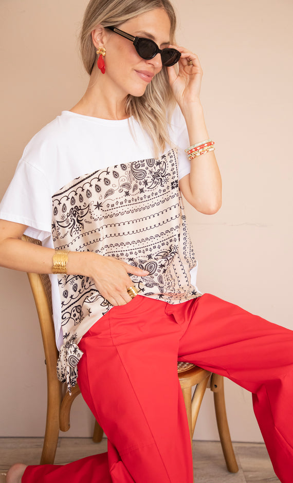 Bandana Base White/Beige - T-Shirt