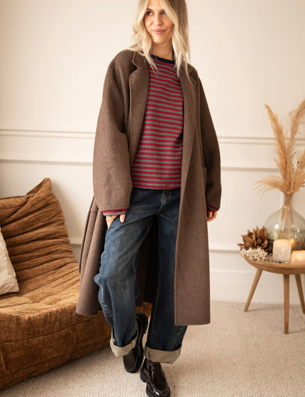 Sadie Stripe Burgundy/Grey/Navy - Longsleeve