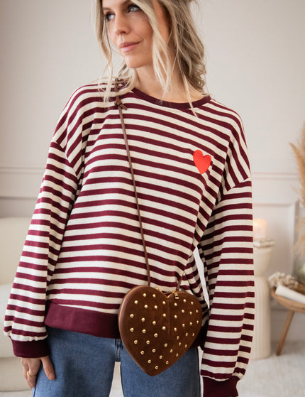 Heart For Stripes Burgundy/White - Sweater