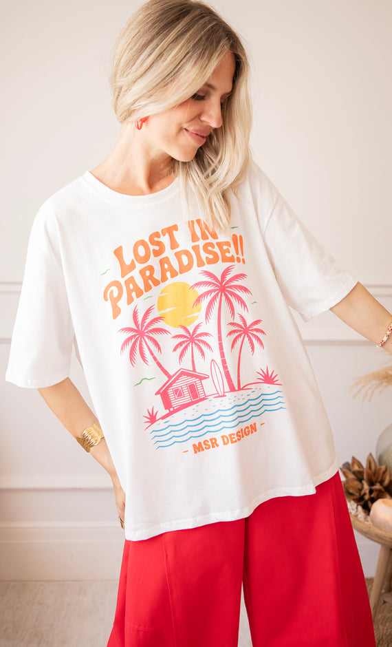 Lost In Paradise White - T-Shirt