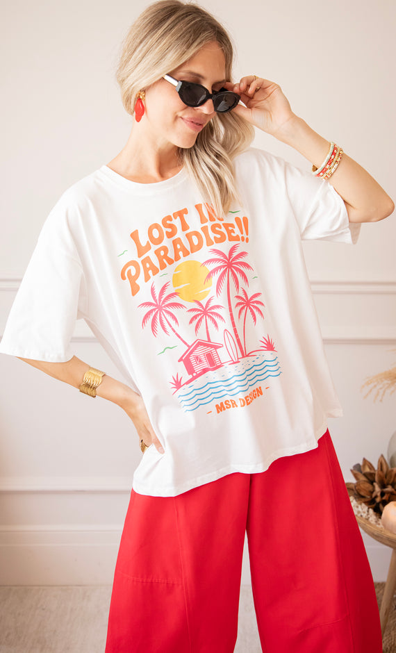 Lost In Paradise White - T-Shirt