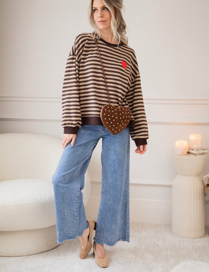 Heart For Stripes Choco/Beige - Sweater