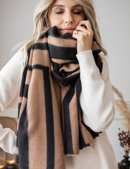 Warm Me Up Camel/Black - Scarf