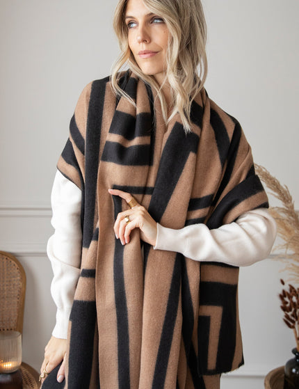 Warm Me Up Camel/Black - Scarf