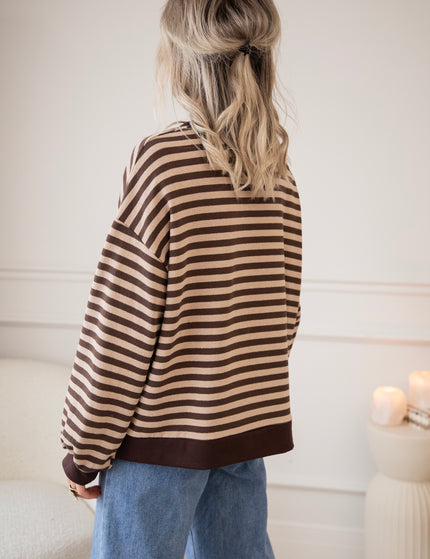 Heart For Stripes Choco/Beige - Sweater