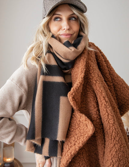 Warm Me Up Camel/Black - Scarf