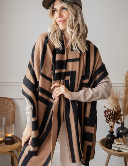 Warm Me Up Camel/Black - Scarf