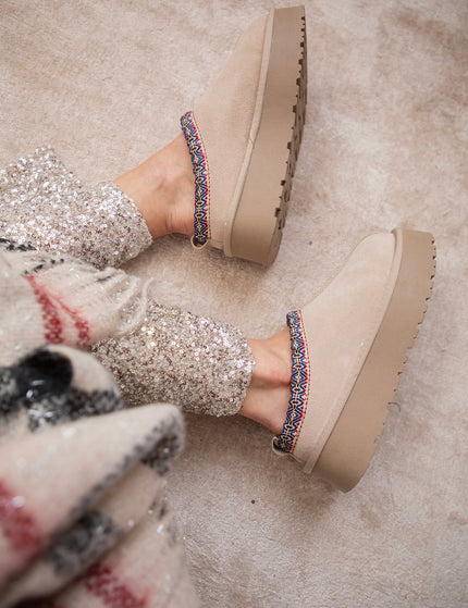 Platform Boho Border Beige - Flats