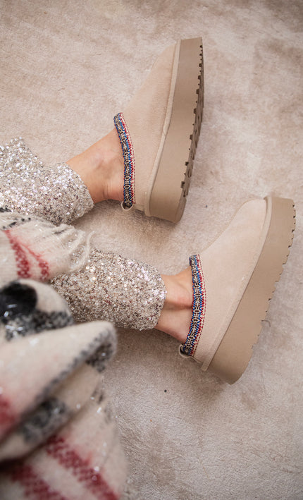 Platform Boho Border Beige - Flats