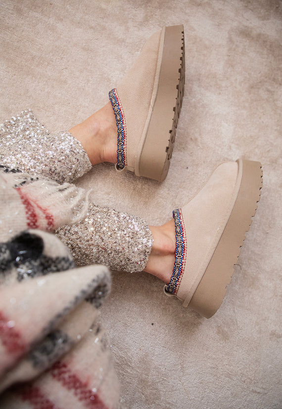 Platform Boho Border Beige - Flats