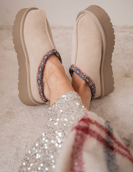 Platform Boho Border Beige - Flats