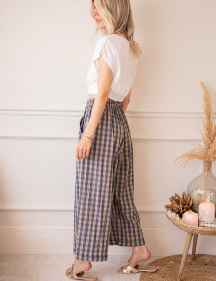 Candy Check Beige/Dark Blue - Pants