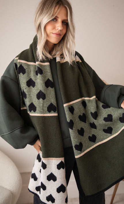 Surrounded By Love Khaki/Beige - Scarf