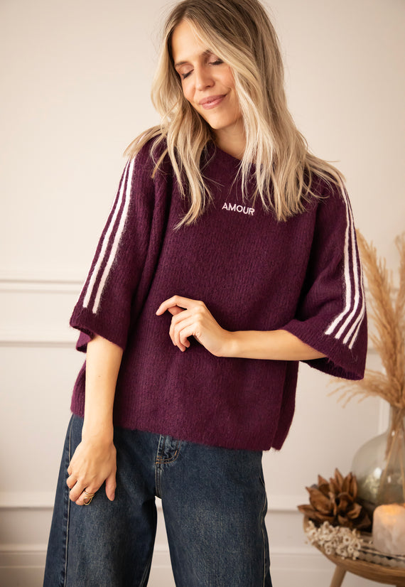 Amour League Knit Mulberry - Sweater