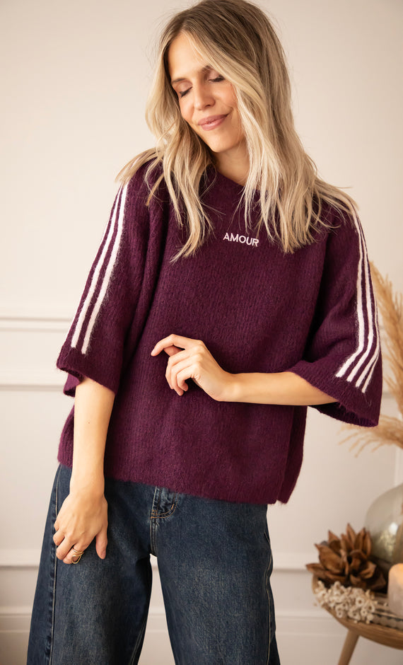 Amour League Knit Mulberry - Sweater