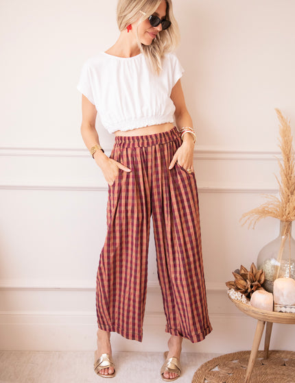 Candy Check Camel/Pink - Pants