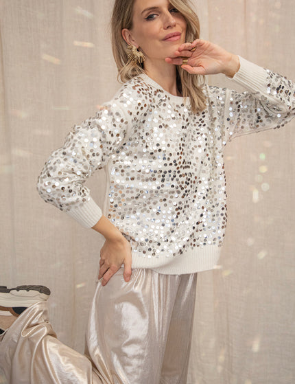 Sienna Sequin Off White - Sweater