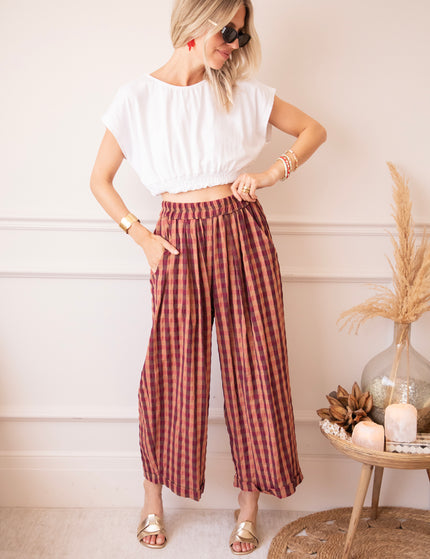 Candy Check Camel/Pink - Pants