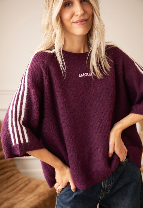 Amour League Knit Mulberry - Sweater