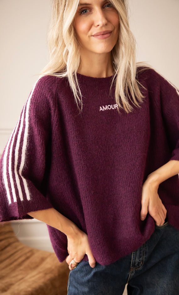 Amour League Knit Mulberry - Sweater