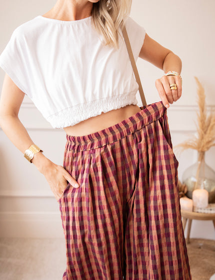 Candy Check Camel/Pink - Pants