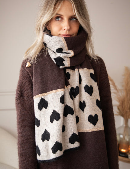 Surrounded By Love Choco/Beige - Scarf
