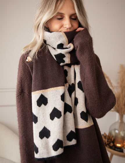 Surrounded By Love Choco/Beige - Scarf