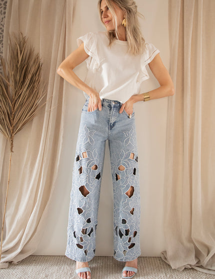 Flower Fantasy Blue - Jeans