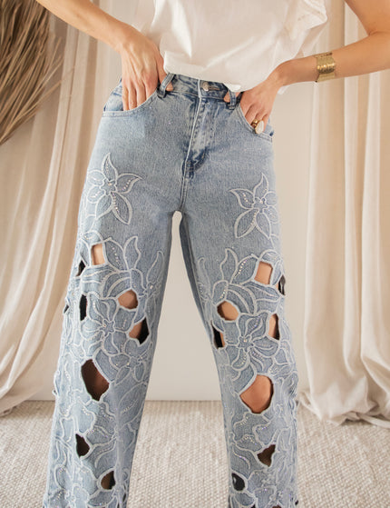 Flower Fantasy Blue - Jeans