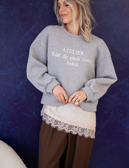Rue De Mon Coeur Grey - Sweater
