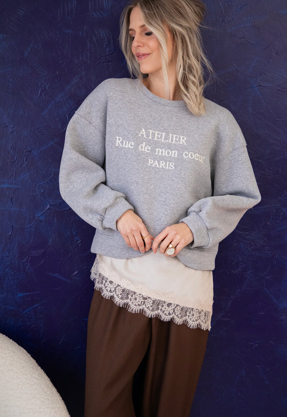 Rue De Mon Coeur Grey - Sweater