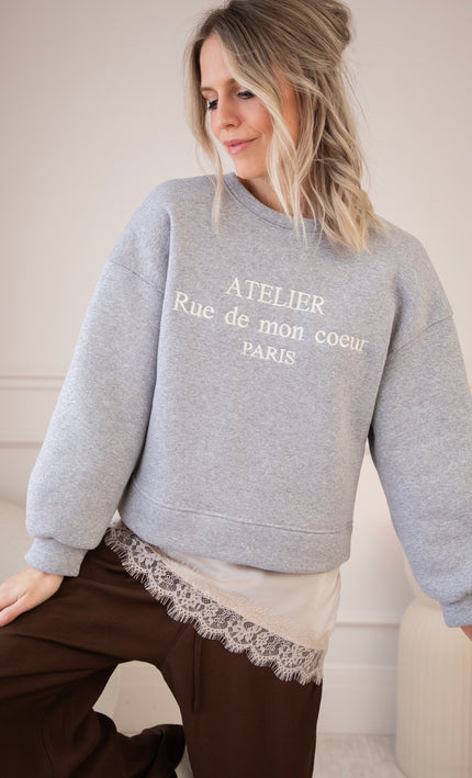 Rue De Mon Coeur Grey - Sweater