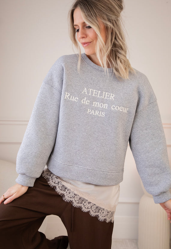 Rue De Mon Coeur Grey - Sweater