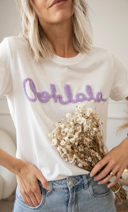 Oohlala White/Lila - T-Shirt
