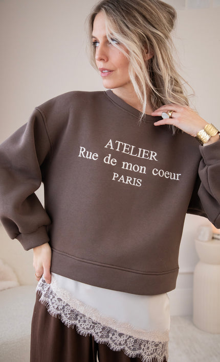 Rue De Mon Coeur Brown - Sweater