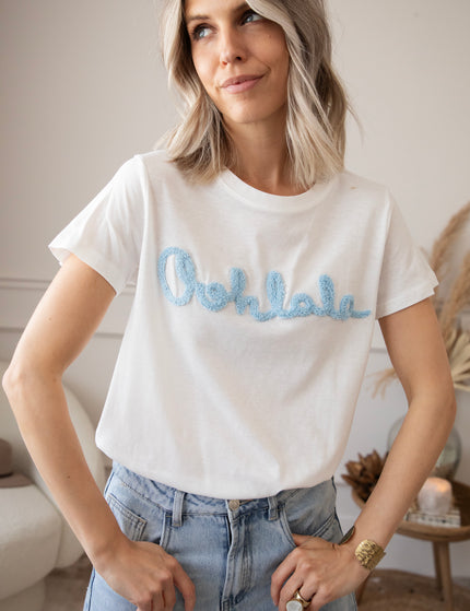 Oohlala White/Blue - T-Shirt