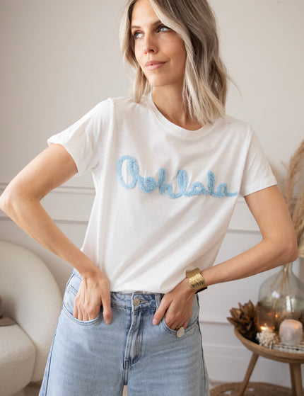 Oohlala White/Blue - T-Shirt