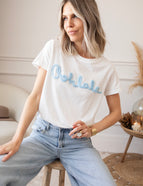 Oohlala White/Blue - T-Shirt