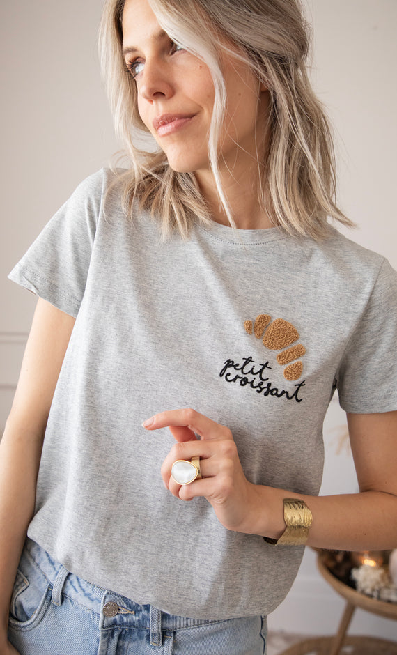 T-Shirt - Petit Croissant - Grau