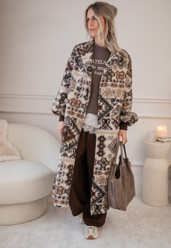 Zita Aztec Beige/Brown - Jas