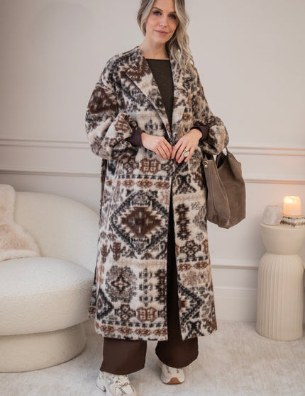 Zita Aztec Beige/Brown - Jas