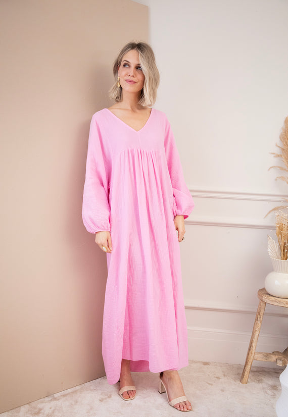 Maud Tetra Hot Pink - Maxi Dress