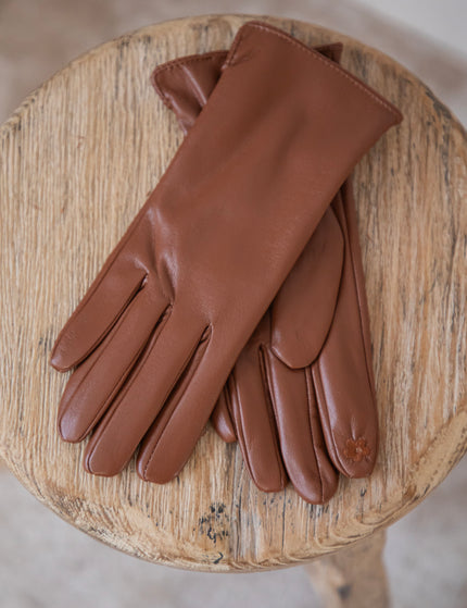 Faux Leather Gloves Camel - Handschoenen