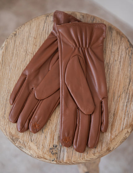 Faux Leather Gloves Camel - Handschoenen