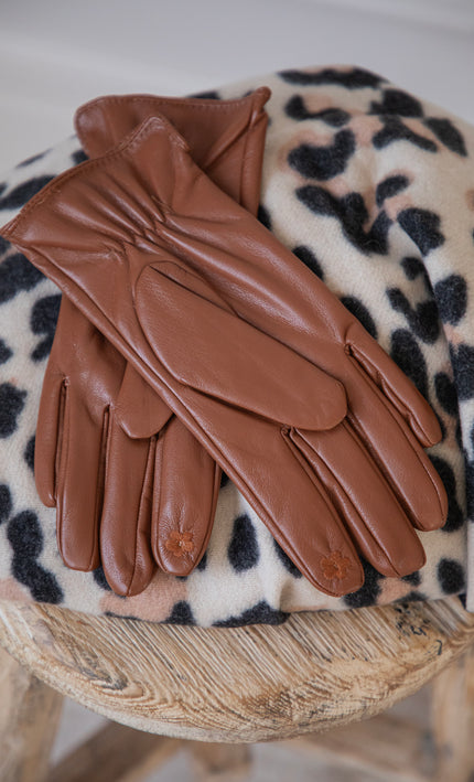 Handschuhe - Faux Leather Gloves - Camel