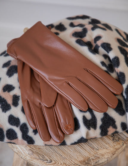 Faux Leather Gloves Camel - Gloves