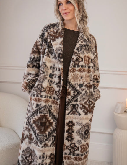 Zita Aztec Beige/Brown - Jas