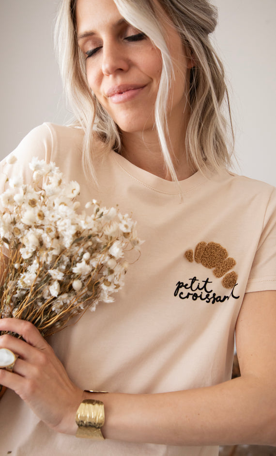 T-Shirt - Petit Croissant - Cream