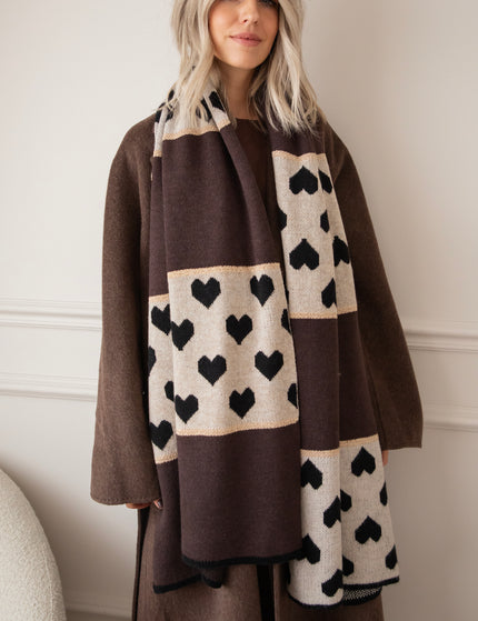 Surrounded By Love Choco/Beige - Scarf