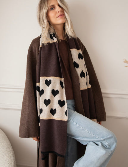 Surrounded By Love Choco/Beige - Scarf